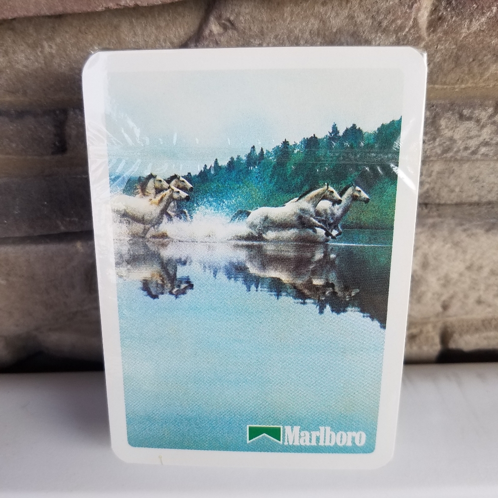 1989 Marlboro Horse Playing Cards Running Across River White Philip Morris OA